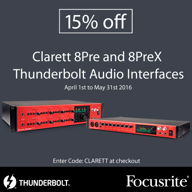 Clarett 8Pre 15% off voucher