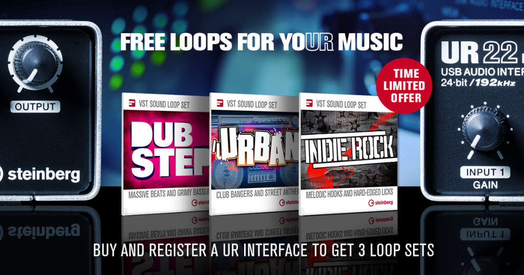 2 FREE Loop Sets when you buy and register a Steinberg UR Interface