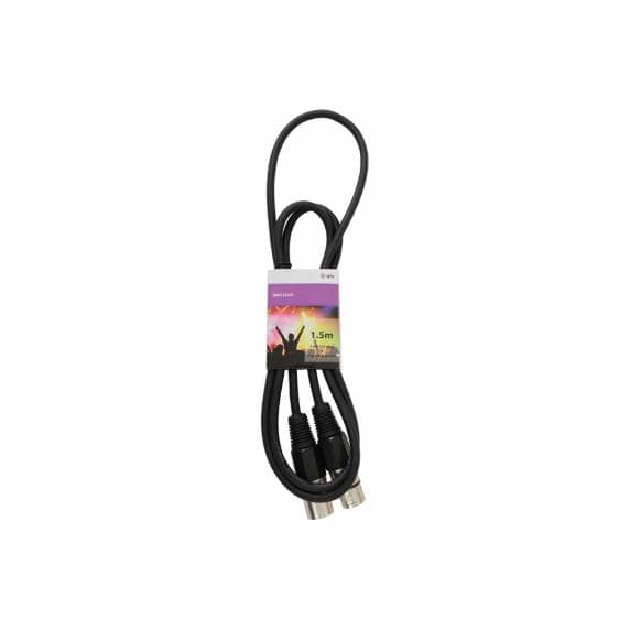 1.5m DMX Lighting Cable, 3-Pin XLR Plug to XLR Socket