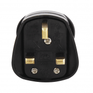 10x 13A UK PLUG 3-PIN FUSED BLACK MAINS PLUG PLASTIC BULK PACK