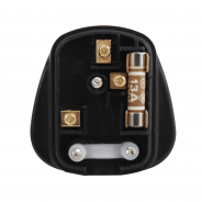 10x 13A UK PLUG 3-PIN FUSED BLACK MAINS PLUG PLASTIC BULK PACK