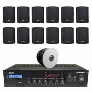 12 Speaker (4") 4-Zone Bluetooth Background Music Sound System with BT & DAB Radio