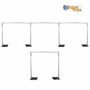 12m x 4m (39ft x 13ft) Telescopic Wedding Backdrop with Door - Stand, Pipe and Drape System