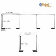 12m x 4m (39ft x 13ft) Telescopic Wedding Backdrop with Door - Stand, Pipe and Drape System