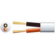 2-Core Hi-Flex Double Insulated Speaker Cable, 6-Amp, White - 100m Drum