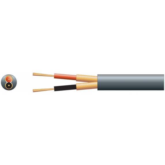 2-Core Screened Mic/Instrument Cable, Black - 100m (328ft) Drum