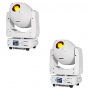 2 x Equinox Fusion 200 Zoom Spot LED Moving Head - White Housing