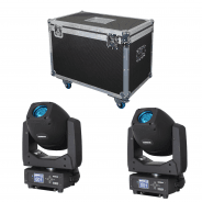 2 x Equinox Fusion 200 Zoom Spot with ABS Flight Case Bundle