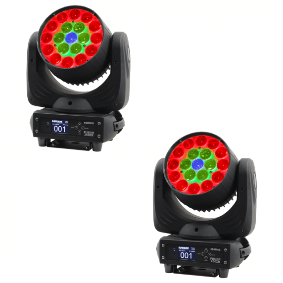 2 x Equinox Fusion 260ZR LED Wash Moving Head - Black Housing