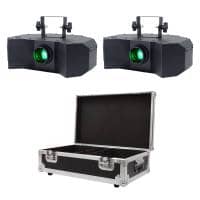 2 x Equinox Helix 100W GOBO Flower (Black) & 2-Way Flight Case