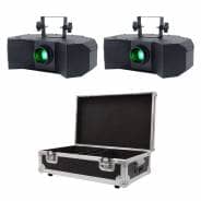 2 x Equinox Helix 100W GOBO Flower (Black) & 2-Way Flight Case