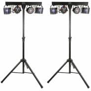 2 x QTX Derby FX Bar LED Party Bar with Stand