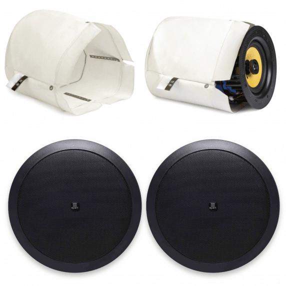 2x Biamp CM20T 6.5" BLACK Ceiling Speaker & Fire Hood