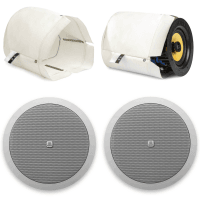 2x Biamp CM20T 6.5" WHITE Ceiling Speaker & Fire Hood