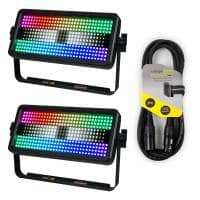 2x Equinox Blitzer Impact 384 Strobe Lights with 3m DMX Cable