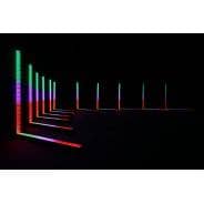 2x Equinox SpectraPix Black LED Light Batten, 3m Cable & Bag Bundle
