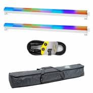 2x Equinox SpectraPix White LED Light Batten, 3m Cable & Bag Bundle