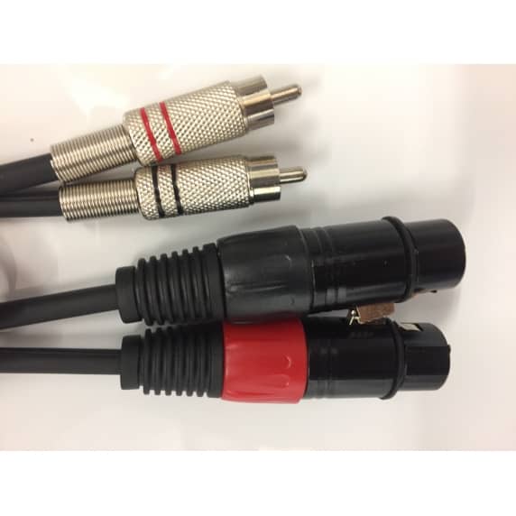 2x XLR Female to RCA Phono Lead 0.75m