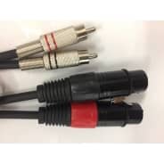2x XLR Female to RCA Phono Lead 0.75m