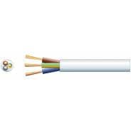 3-Core Electrical Flex Cable White, 0.75mm2, 6A (100m)