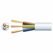 3-Core Electrical Flex Cable White, 0.75mm2, 6A (100m)
