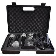 3-Pack Dynamic Vocal Microphone Kit with Leads and Carry Case
