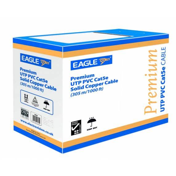 305m (1000ft) Premium Network Cable PVC CCA Oxygen-Free (4 Pair UTP) 