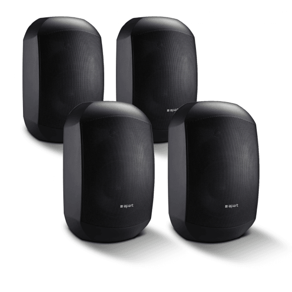 4 Pack of Biamp MASK4CT-BL 4.25" 100V/16Ohm Two-Way Loudspeakers, Black