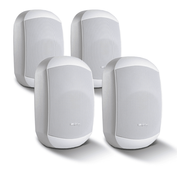4 Pack of Biamp MASK4CT-W 4.25" 100V/16Ohm Two-Way Loudspeakers, White