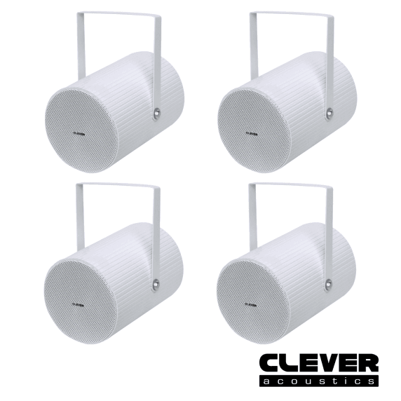 4 x Clever Acoustics PS 620 100V 6" 15W Projector Speaker