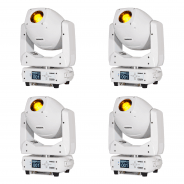 4 x Equinox Fusion 200 Zoom Spot LED Moving Head - White Housing