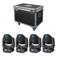 4 x Equinox Fusion 200 Zoom Spot with ABS Flight Case Bundle