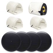 4x Biamp CM20T 6.5" BLACK Ceiling Speaker & Fire Hood