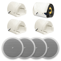 4x Biamp CM20T 6.5" WHITE Ceiling Speaker & Fire Hood