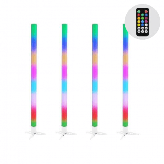 4x Equinox Pulse Tube Lithium - Colour Changing LED Effect