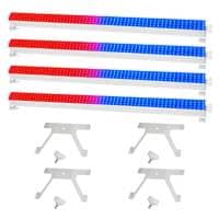 4x Equinox SpectraPix RGB LED Light Batten with Floor Mounting Brackets (White)