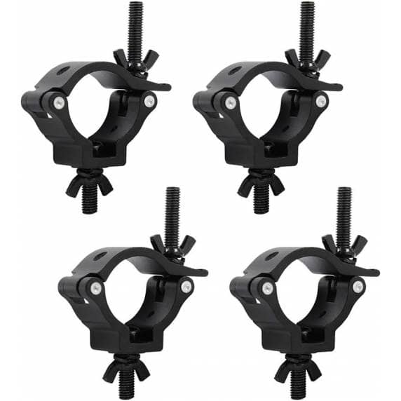 4x Equinox TC25B Aluminium 25kg Black Half Coupler Truss Clamp