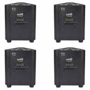 4x QTX Tri-PAR Rechargeable Battery Uplighters Triple PAR RGBW