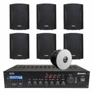 6 Speaker (4") 4-Zone Bluetooth Background Music Sound System with BT & DAB Radio