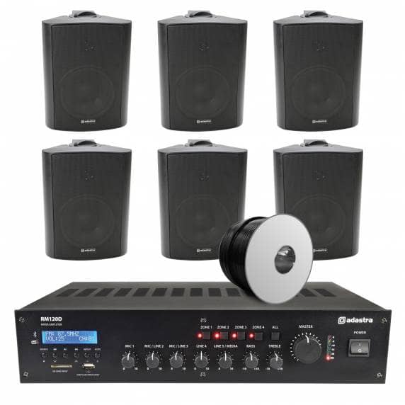 6 Speaker Background Music System with Bluetooth & DAB for Gyms and Leisure Centres
