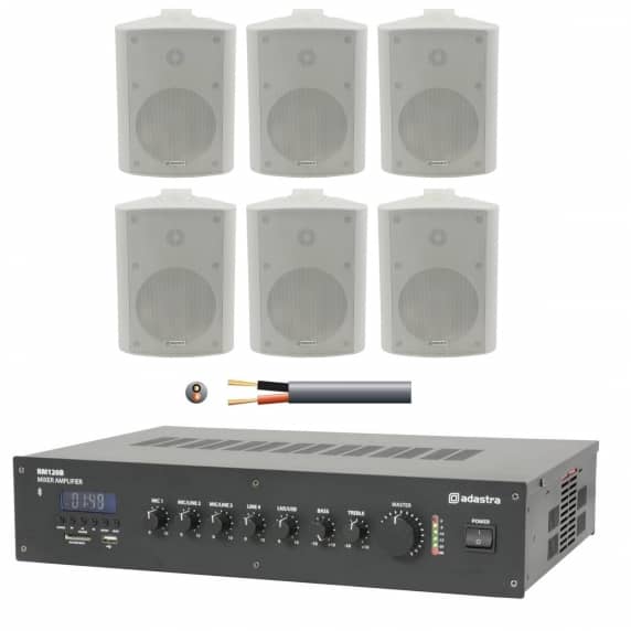 6 Speaker Background Music System with Bluetooth & DAB for Gyms and Leisure Centres