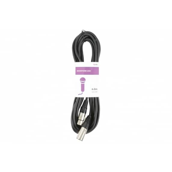 6m XLR to XLR Microphone Cable - Black 