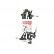 6x Patch Leads For Guitar Effects Pedals 0.15m - Black