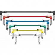 6x Patch Leads For Guitar Effects Pedals 0.15m Multi Coloured 