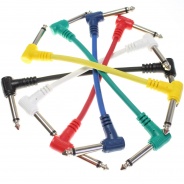 6x Patch Leads For Guitar Effects Pedals 0.15m Multi Coloured 