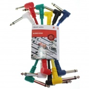 6x Patch Leads For Guitar Effects Pedals 0.15m Multi Coloured 
