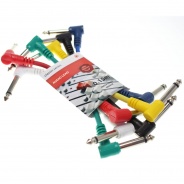 6x Patch Leads For Guitar Effects Pedals 0.15m Multi Coloured 