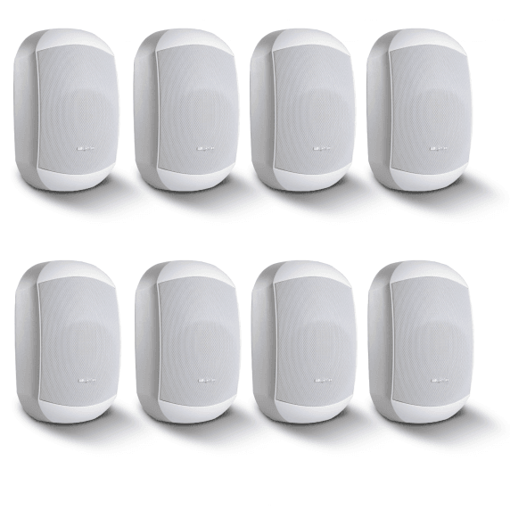 8 Pack of Biamp MASK4C-W 4.25" Two-Way Loudspeakers, White
