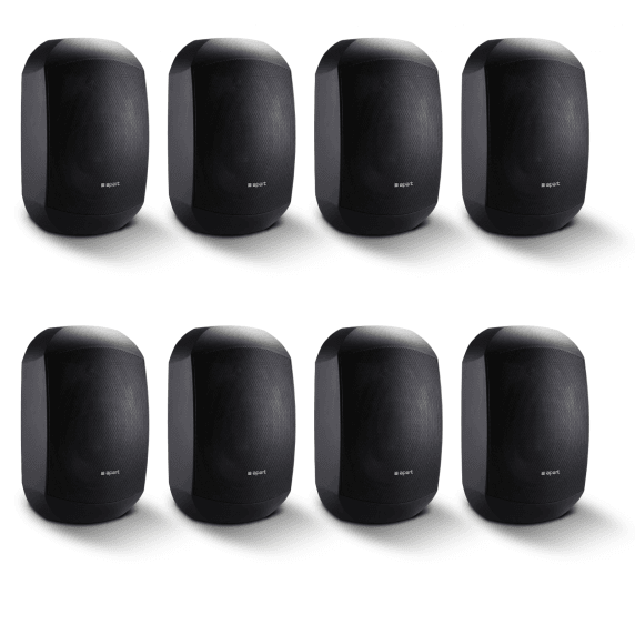 8 Pack of Biamp MASK4CT-BL 4.25" 100V/16Ohm Two-Way Loudspeakers, Black