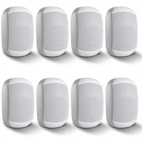 8 Pack of Biamp MASK6CT-W 6.5" 100V/16Ohm Two-Way Loudspeakers, White